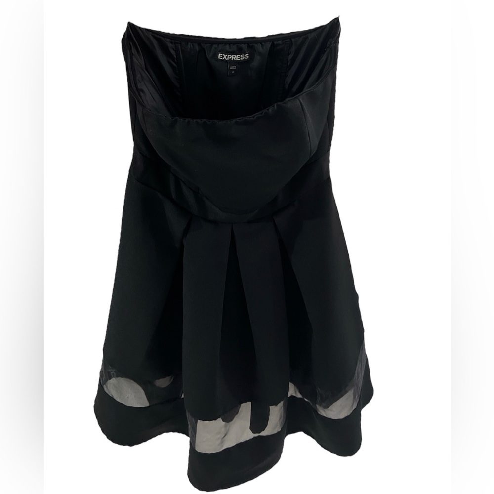 Express Women’s Black Strapless Dress with Sheer Panel Size 4